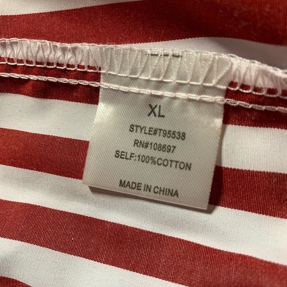 Red striped Lipslide button down shirt - Picture 2 of 2